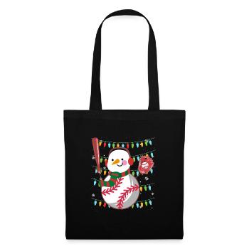 Baseball Snowman Baseball Player - Tote Bag - black - Front