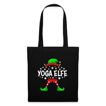 Yoga Elfe Weihnachten Yogalehrer Nikolaus - Stoffbeutel - Schwarz - Vorne