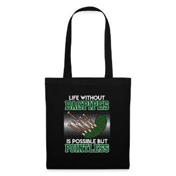 Possible but pointless Life without bagpipes - Tote Bag - black - Front