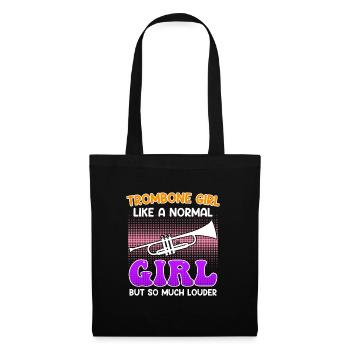 Musicien comme une fille normale seulement trombone fort - Sac en tissu - noir - Devant