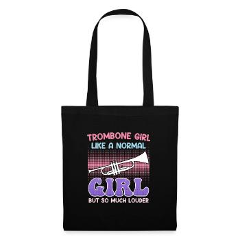 Musicien comme une fille normale seulement trombone fort - Sac en tissu - noir - Devant