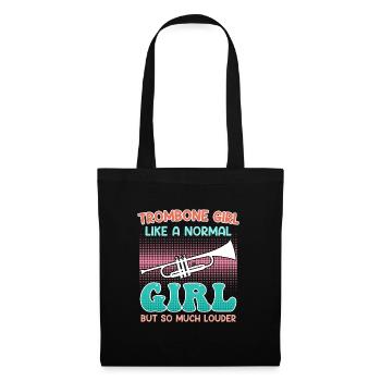 Musicien comme une fille normale seulement trombone fort - Sac en tissu - noir - Devant