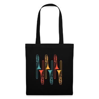 Musicien tromboniste Professeur de musique Je joue du trombone - Sac en tissu - noir - Devant