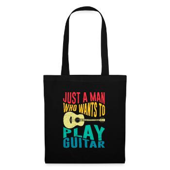 Musicien Seulement un homme qui aime jouer de la guitare - Sac en tissu - noir - Devant