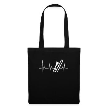 Heartbeat my heart beats pour le trombone - Sac en tissu - noir - Devant