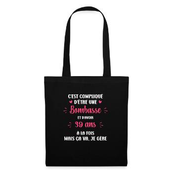 Bombasse et 39 ans - Sac en tissu - noir - Devant