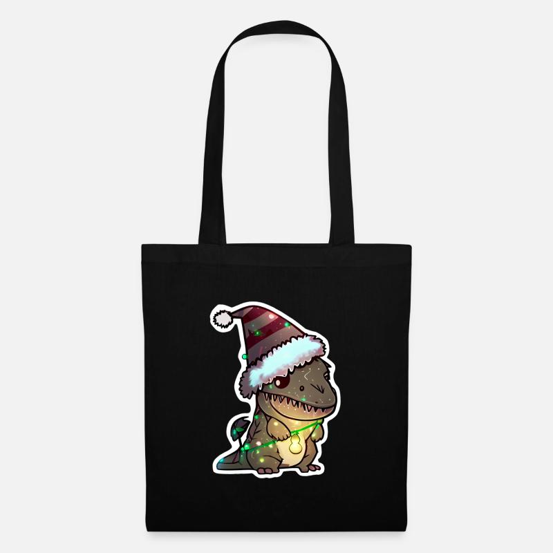 christmas dinosaur, gift, - Tote Bag - black