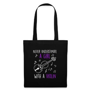 Don't underestimate a girl with a violin - Tote Bag - black - Front
