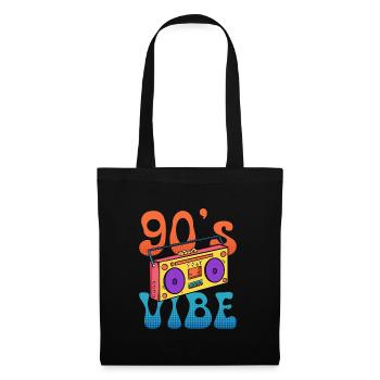 Musik ich habe den Vibe 90er - Stoffbeutel - Schwarz - Vorne