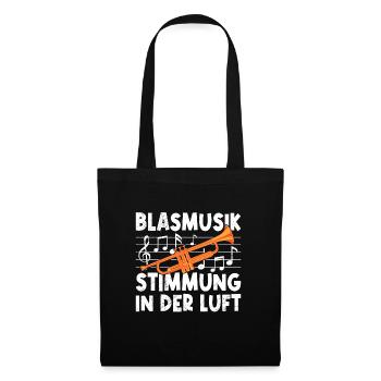 Stimmung in der Luft Blasmusik Orchester Trompete - Stoffbeutel - Schwarz - Vorne