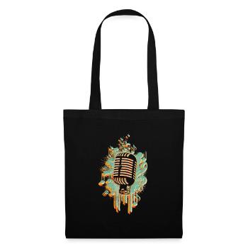 I love music microphone singing notes - Tote Bag - black - Front