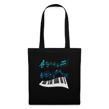 Musik Klavier spielen Pianist ich liebe Noten - Stoffbeutel - Schwarz - Vorne