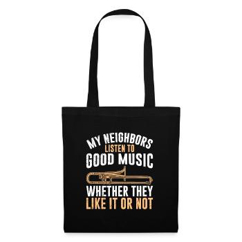 Les voisins écoutent de la musique, qu’ils le veuillent ou non Trombone - Sac en tissu - noir - Devant