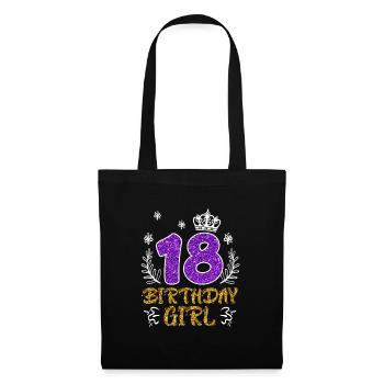 18 ans fille 18e anniversaire - Sac en tissu - noir - Devant