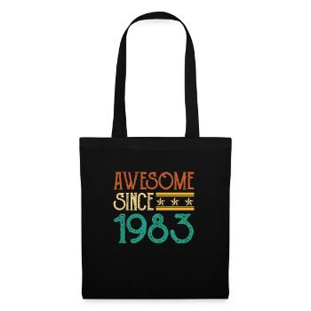 40e anniversaire né en 1983 fête d’anniversaire - Sac en tissu - noir - Devant