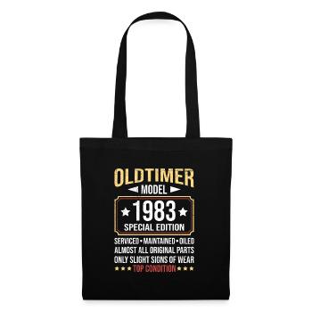 1983 Oldtimer alle Teile original 40 Jahre - Stoffbeutel - Schwarz - Vorne