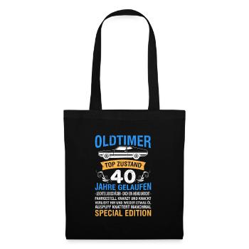 Oldtimer 40 Jahre alt 40. Geburtstag Herren - Stoffbeutel - Schwarz - Vorne