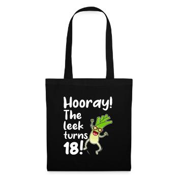Hourra le poireau fête ses 18 ans - Sac en tissu - noir - Devant