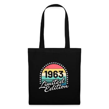 60. Geburtstag Original 1963 60 Jahre - Stoffbeutel - Schwarz - Vorne