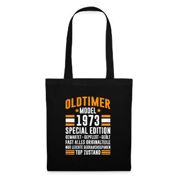 Oldtimer 1973 alle Teile original 50. Geburtstag - Stoffbeutel - Schwarz - Vorne