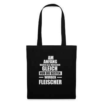 Fleischer Metzger Zerleger Schlachter - Stoffbeutel - Schwarz - Vorne