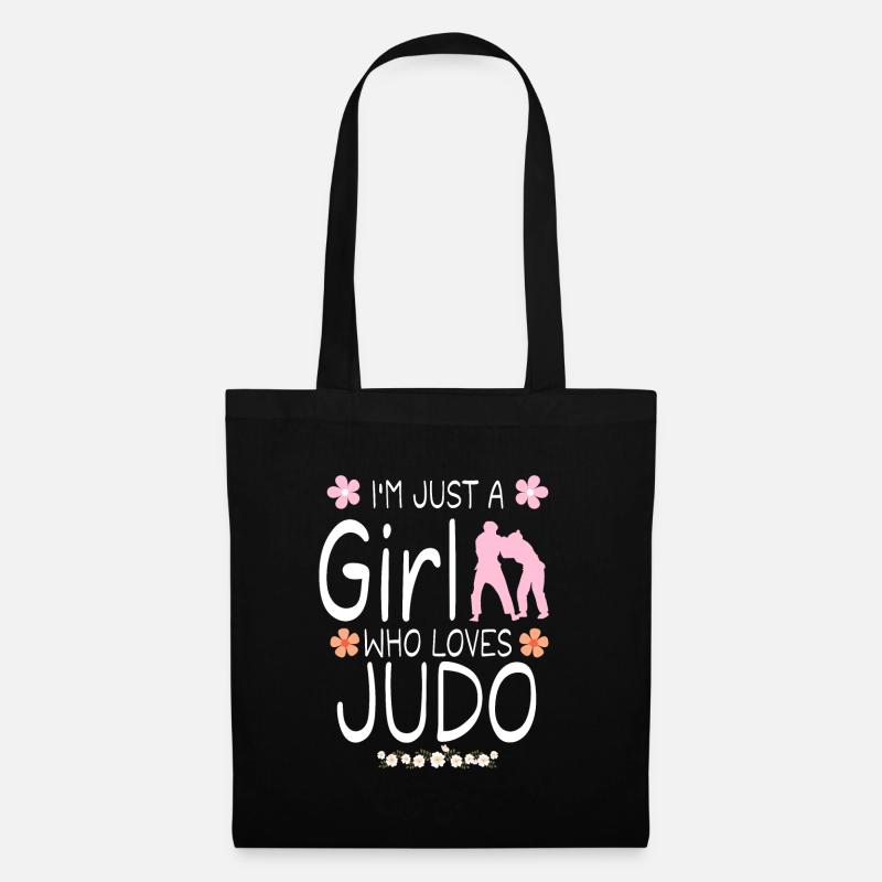 Ich bin nur ein Mädchen, das Judo liebt - Stoffbeutel - Schwarz