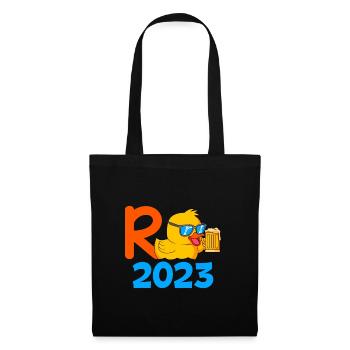 R Ente 2023 Rente 2023 Pensionierung Ruhestand - Stoffbeutel - Schwarz - Vorne