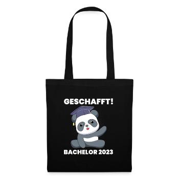 Geschafft Bachelor 2023 Bachelor Abschluss - Stoffbeutel - Schwarz - Vorne