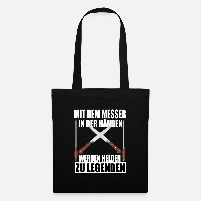 Fleischer Metzger Schlachter Messer - Stoffbeutel - Schwarz