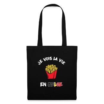 Je Vois La Vie En Belge Citation Belgique - Sac en tissu - noir - Devant
