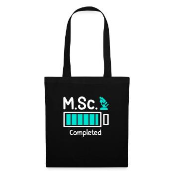 M.Sc completed Master Abschluss Master of Science - Stoffbeutel - Schwarz - Vorne