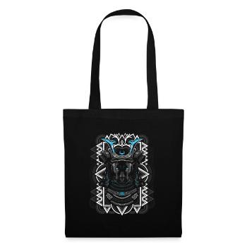 Bête féline masque de samouraï - Sac en tissu - noir - Devant