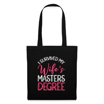 Survécu Ma femme a une maîtrise - Sac en tissu - noir - Devant
