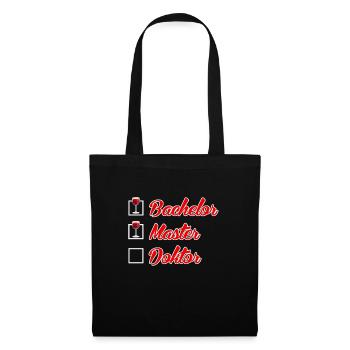 Liste de contrôle Bachelor Master Docteur Doctorat - Sac en tissu - noir - Devant