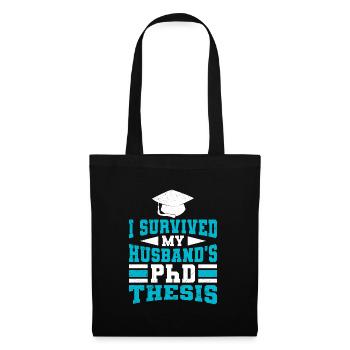Mon mari est titulaire d’un doctorat, d’un doctorat - Sac en tissu - noir - Devant