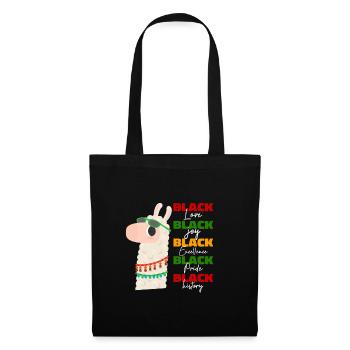 black love joy.. Black History Month, llama lovers - Sac en tissu - noir - Devant