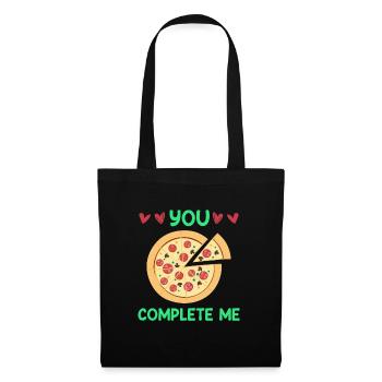 Lovers Dinner Date Pizza Love Valentine's Day - Tote Bag - black - Front