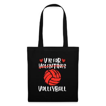 V signifie Volleyball Love Valentine’s Day - Sac en tissu - noir - Devant
