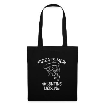 Pizza is my Valentine Fast Food Lover Valentinstag - Stoffbeutel - Schwarz - Vorne