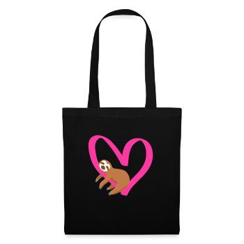 Ich liebe mein Faultier Schatz Liebe Valentinstag - Stoffbeutel - Schwarz - Vorne