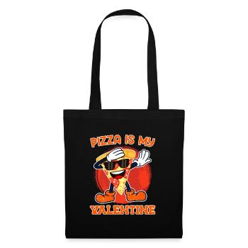 Ich liebe Essen Ich liebe Pizza Valentinstag - Stoffbeutel - Schwarz - Vorne