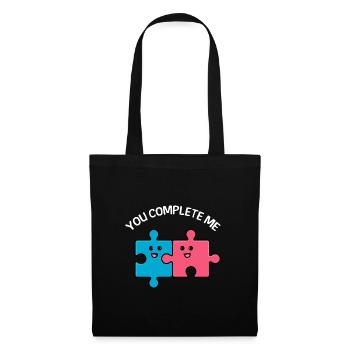 Valentine's Day Saying You complete me - Tote Bag - black - Front