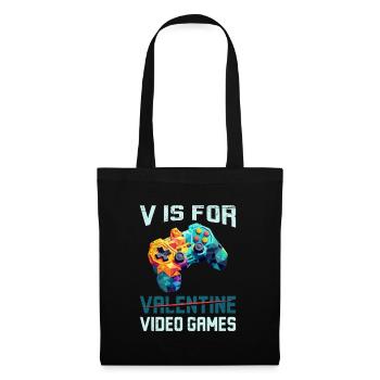 V stands for Video Games not Valentine's Day - Tote Bag - black - Front