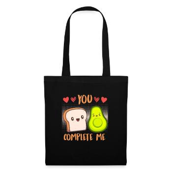 Liebe Avocado Toast Pärchen Liebe Valentinstag - Stoffbeutel - Schwarz - Vorne