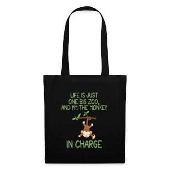 Life's a Zoo, Be the Funny Monkey in Charge - Sac en tissu - noir - Devant