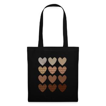 Black Hearts Afro Melanin African Woman - Tote Bag - black - Front