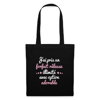 Forfait Râleuse Option Adorable - Sac en tissu - noir - Devant