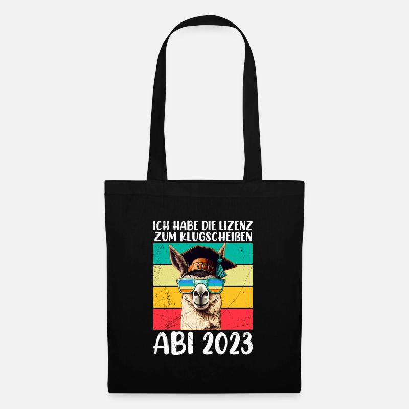 Lizenz zum Klugscheißen Abitur 2023 Abi - Stoffbeutel - Schwarz
