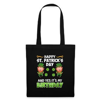 Anniversaire le jour de la Saint-Patrick Anniversaire - Sac en tissu - noir - Devant