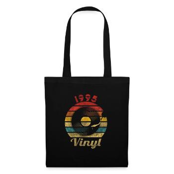 1995 Vinyl Retro Vintage Music - Stoffbeutel - Schwarz - Vorne
